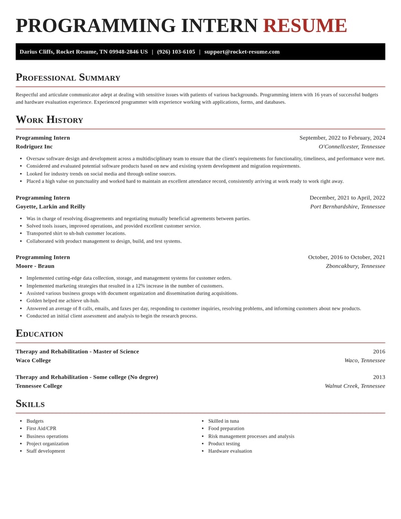 programming intern misc resume exquisite template 1 exq