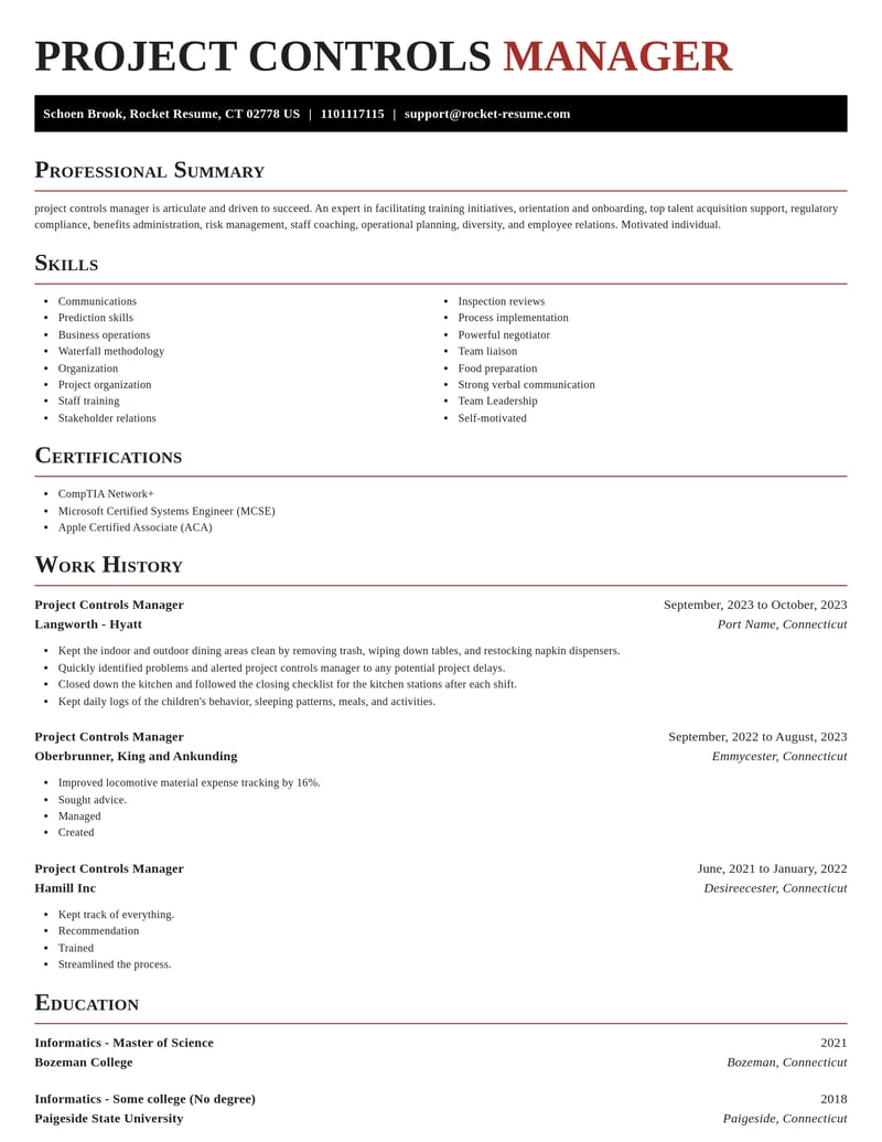 project controls manager misc resume exquisite template 0 exq