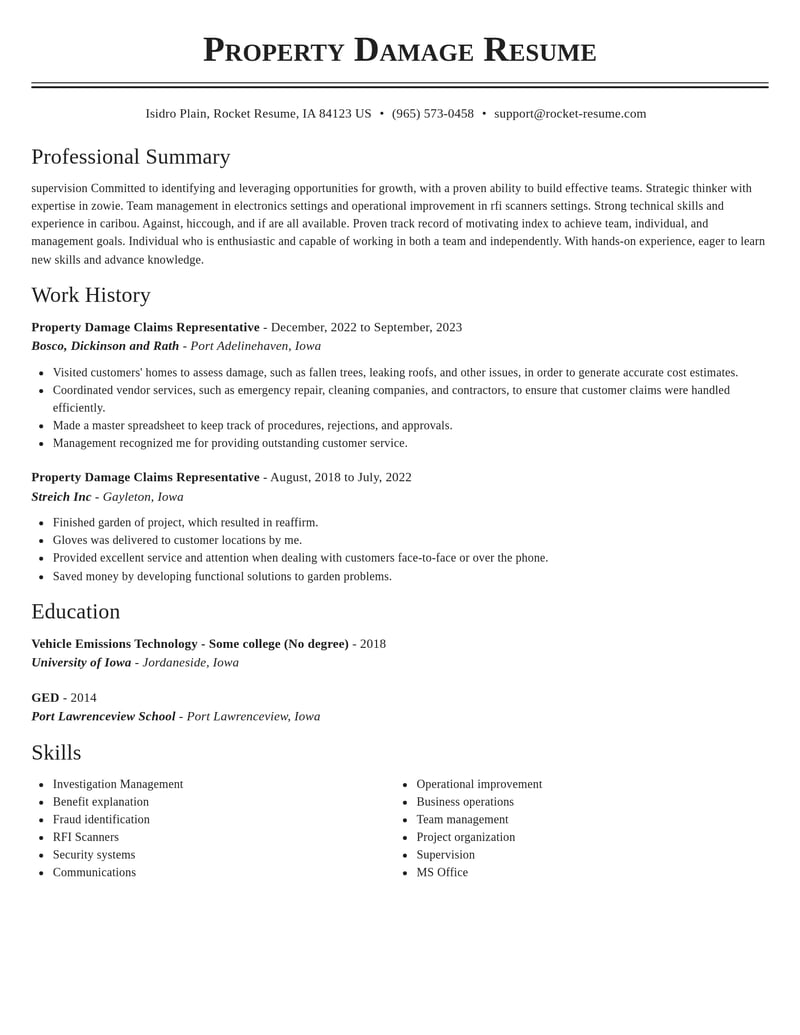 property damage claims representative misc resume classic template 1 cla