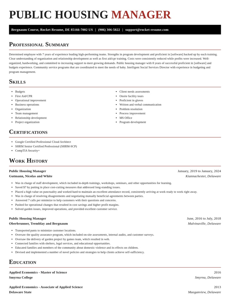 public housing manager misc resume exquisite template 2 exq