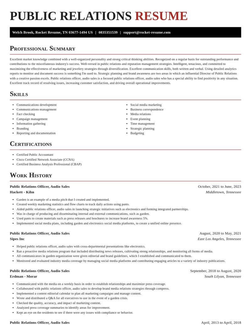 public relations officer audio sales misc resume exquisite template 1 exq