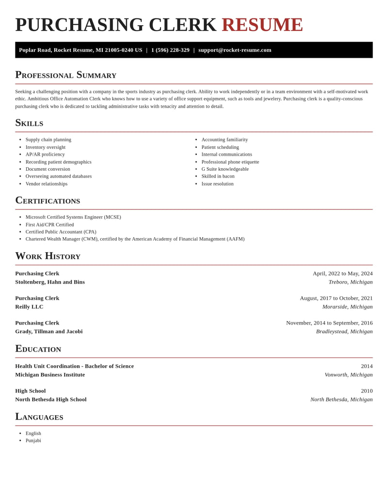 purchasing clerk misc resume exquisite template 2 exq