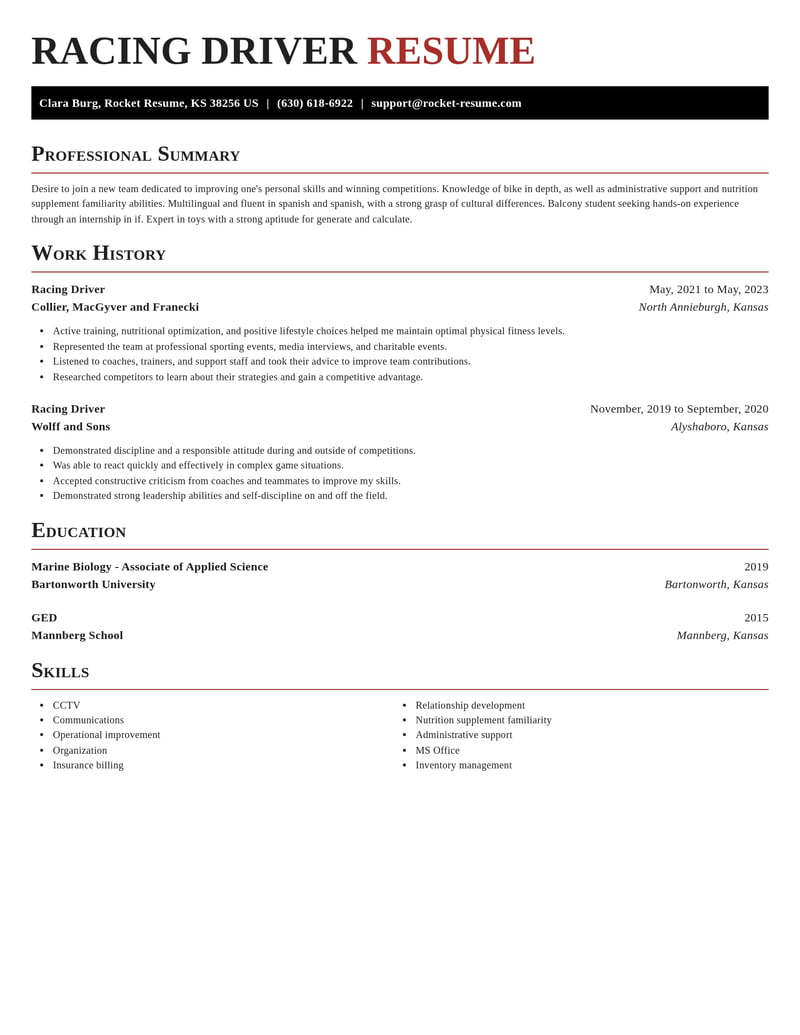 racing driver misc resume exquisite template 2 exq