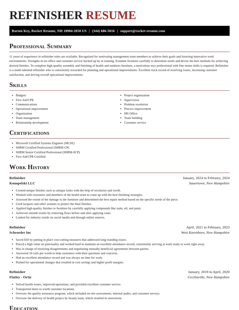 refinisher misc resume exquisite template 2 exq