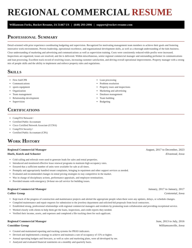 regional commercial manager misc resume exquisite template 0 exq