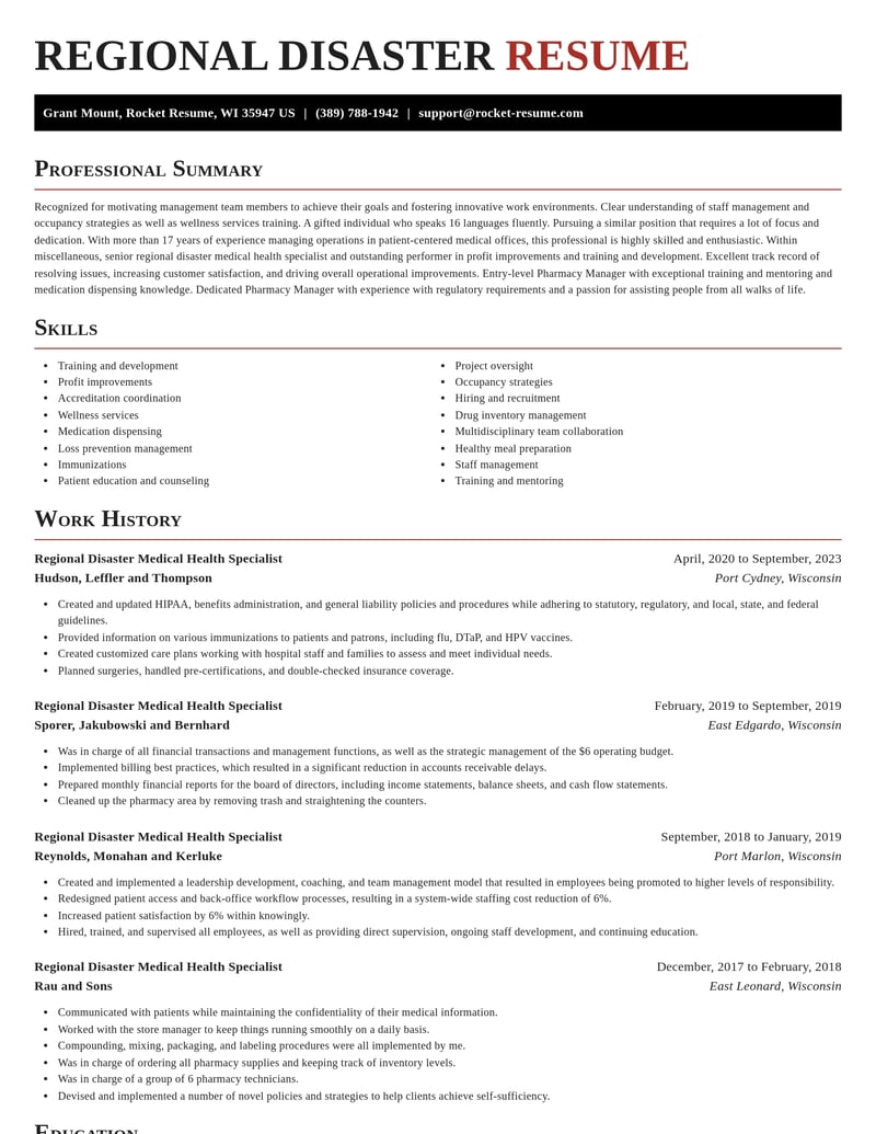 regional disaster medical health specialist misc resume exquisite template 1 exq