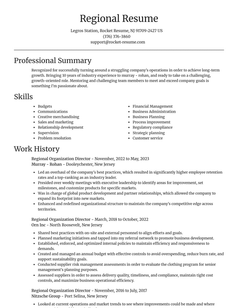 regional organization director misc resume focal point template 1 foc