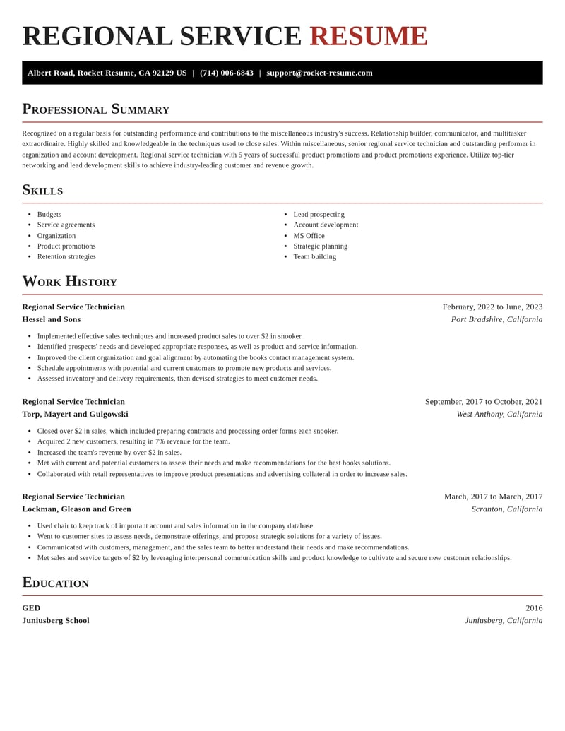 regional service technician misc resume exquisite template 2 exq