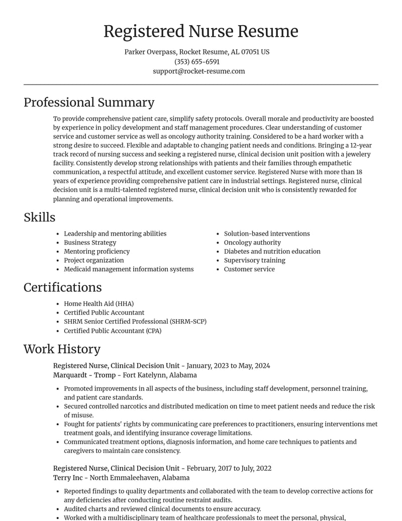 registered nurse clinical decision unit misc resume focal point template 1 foc