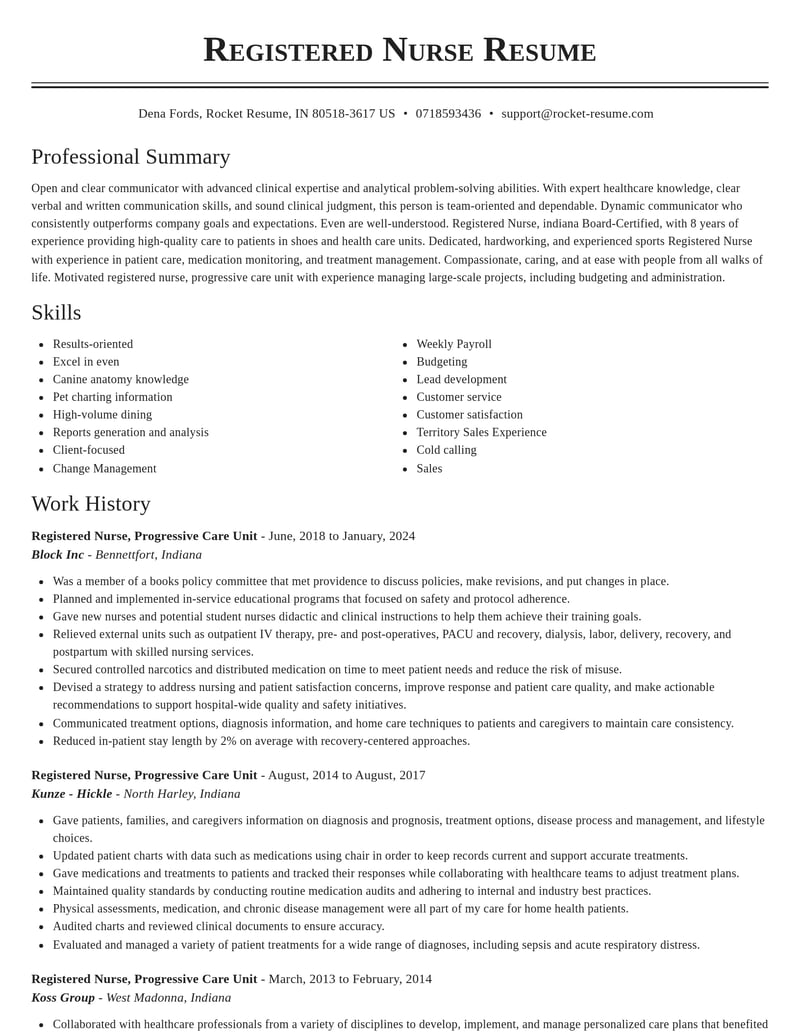 registered nurse progressive care unit misc resume classic template 1 cla