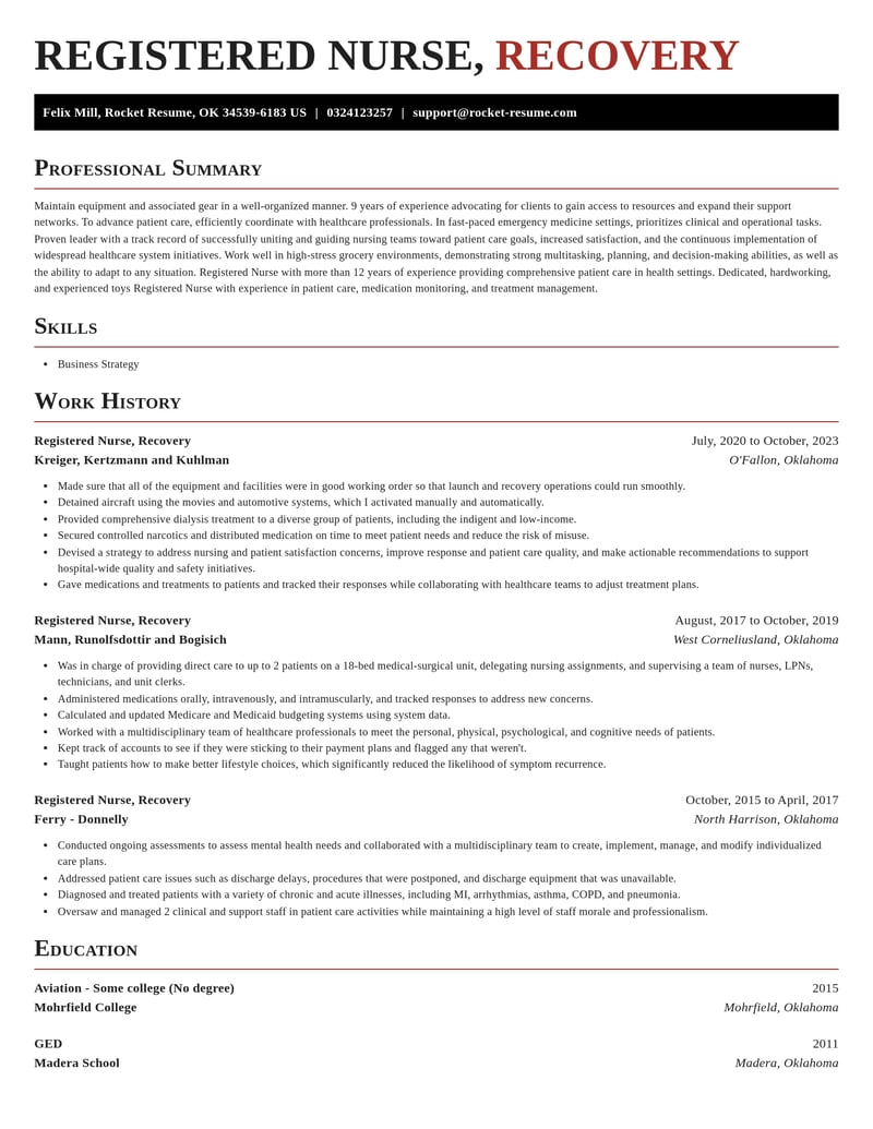 registered nurse recovery misc resume exquisite template 0 exq