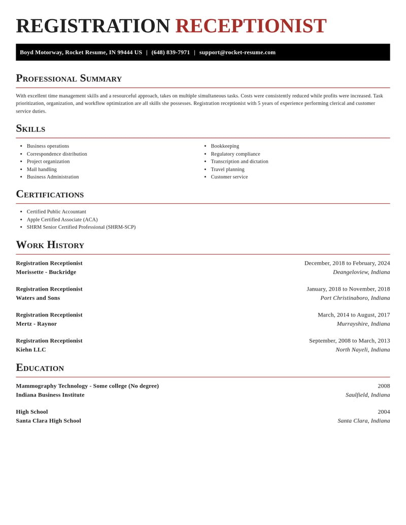 registration receptionist misc resume exquisite template 0 exq