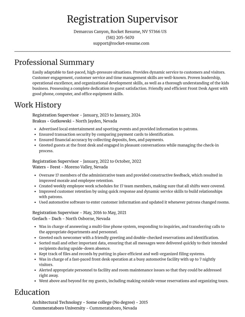 registration supervisor misc resume focal point template 0 foc