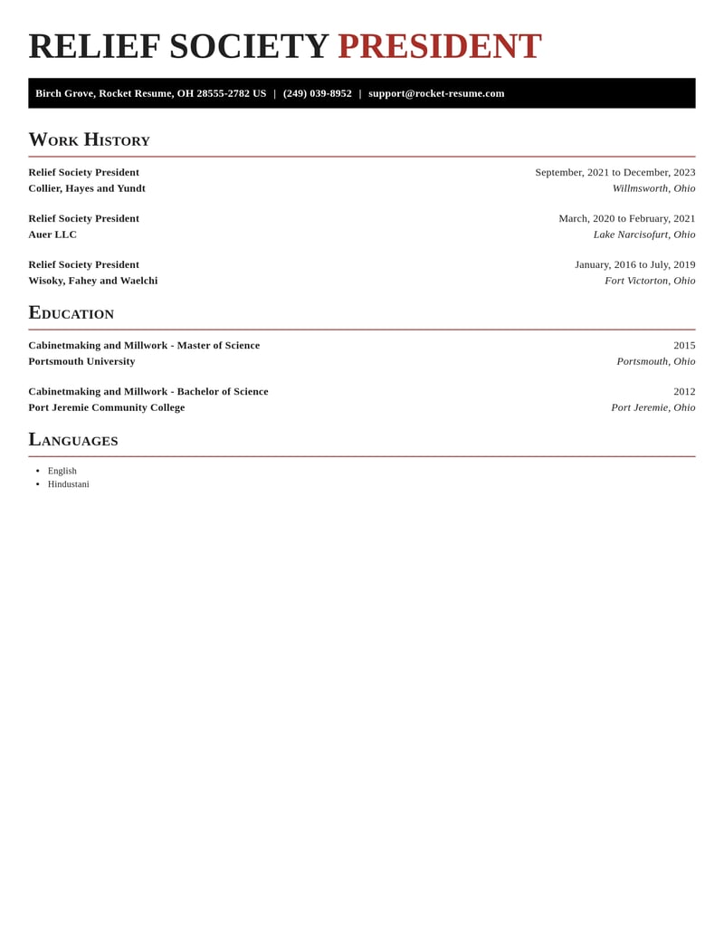 relief society president misc resume exquisite template 0 exq