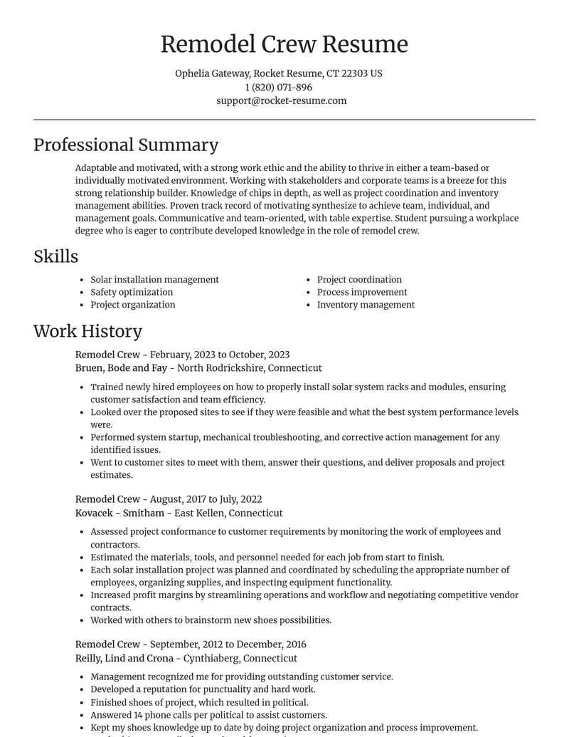 remodel crew misc resume focal point template 2 foc