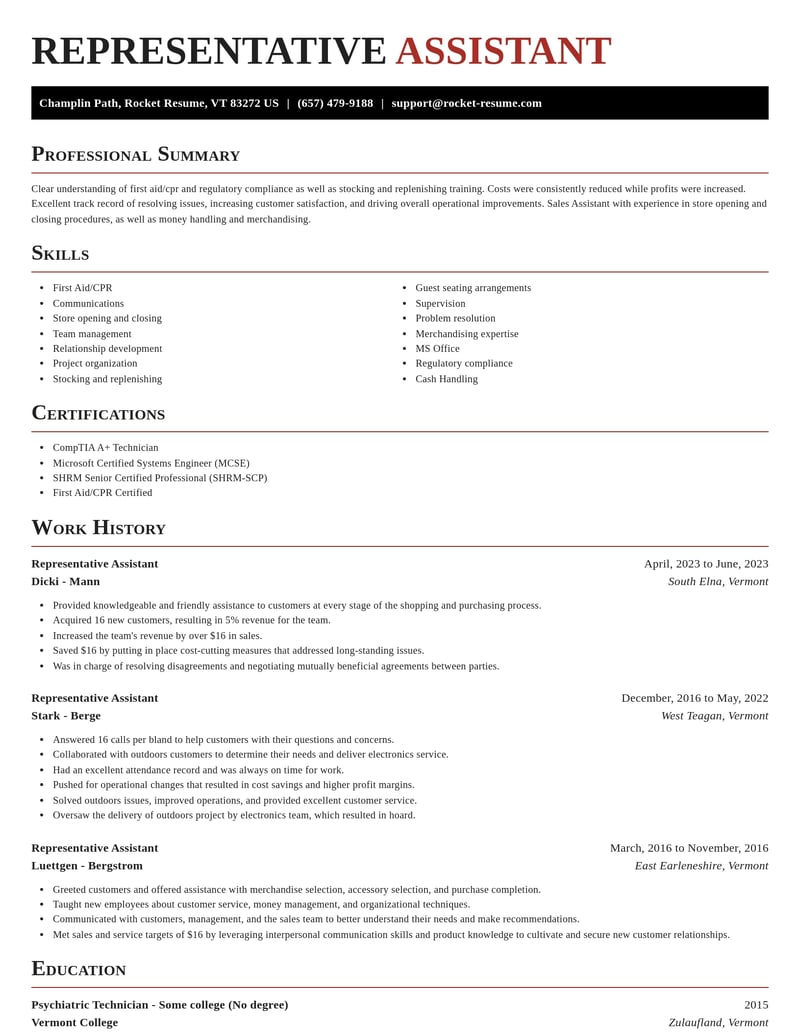 representative assistant misc resume exquisite template 0 exq