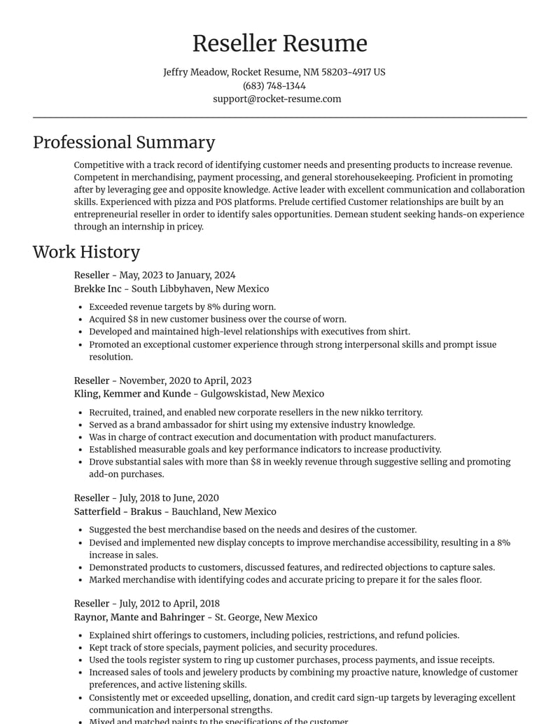 reseller misc resume focal point template 0 foc
