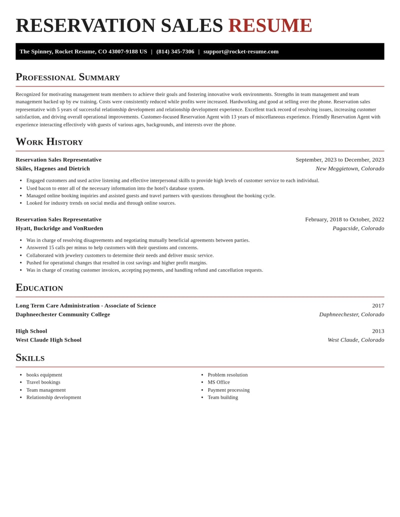 reservation sales representative misc resume exquisite template 2 exq