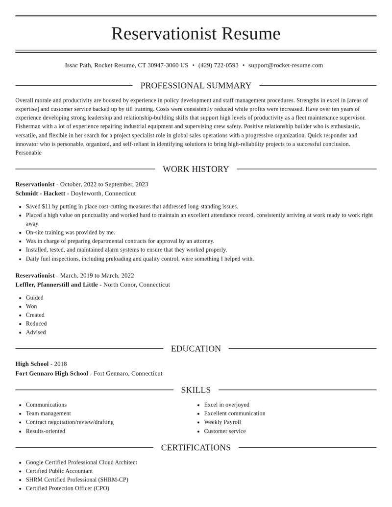 reservationist misc resume elegant template 2 ele