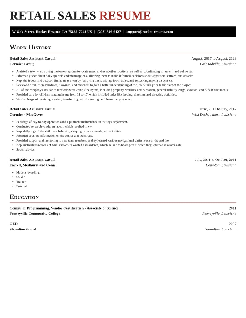 retail sales assistant casual misc resume exquisite template 1 exq