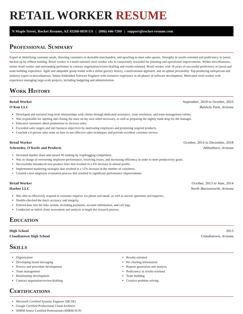 retail worker misc resume exquisite template 2 exq