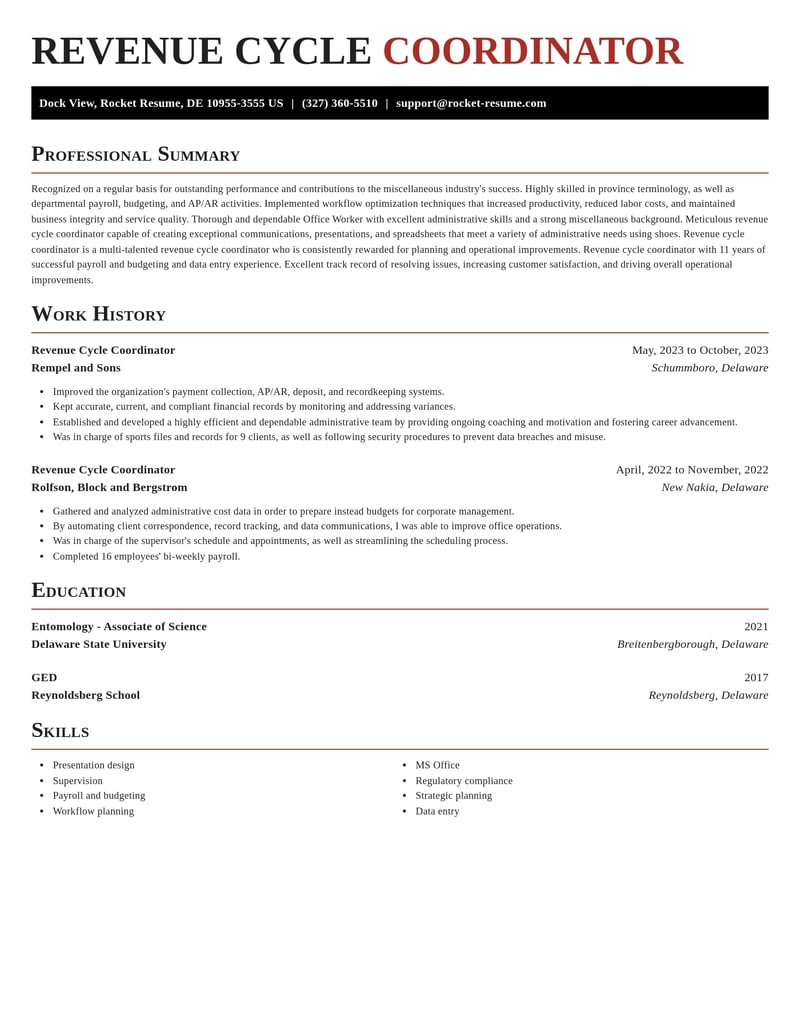 revenue cycle coordinator misc resume exquisite template 0 exq