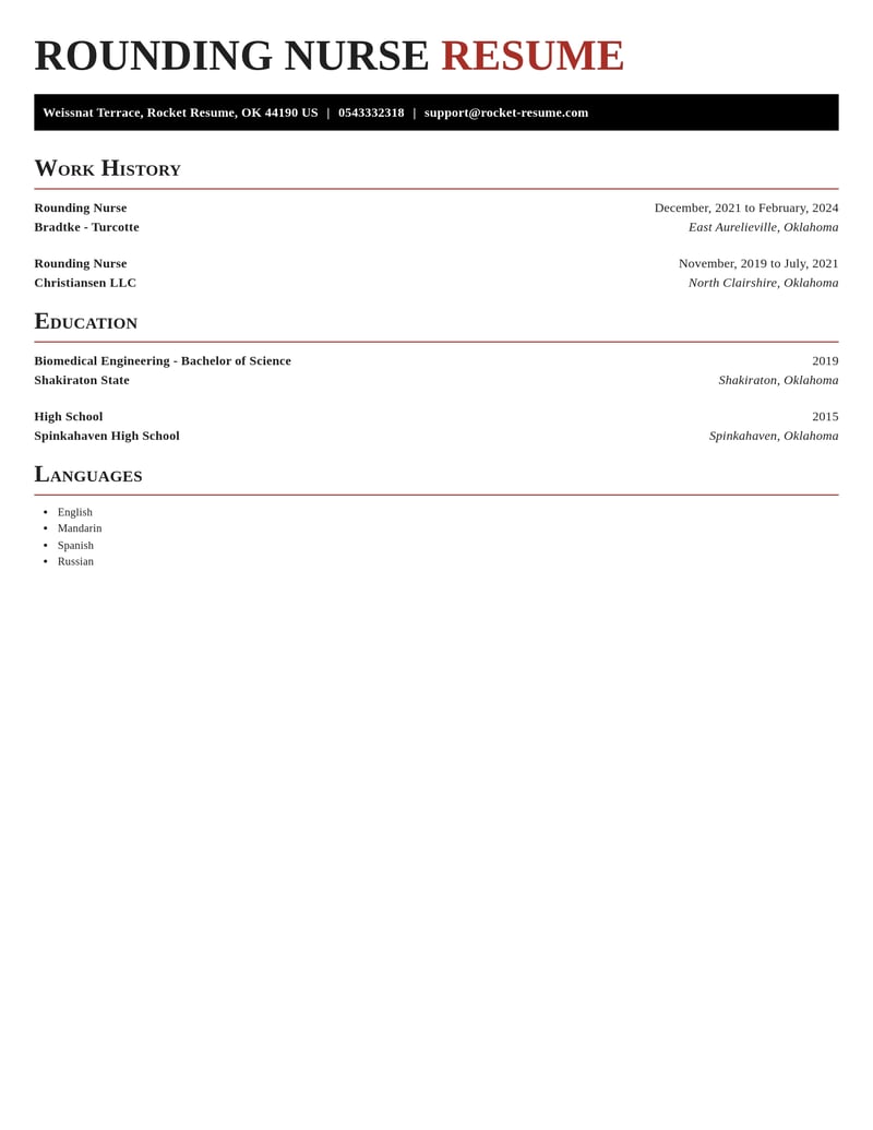 rounding nurse misc resume exquisite template 0 exq