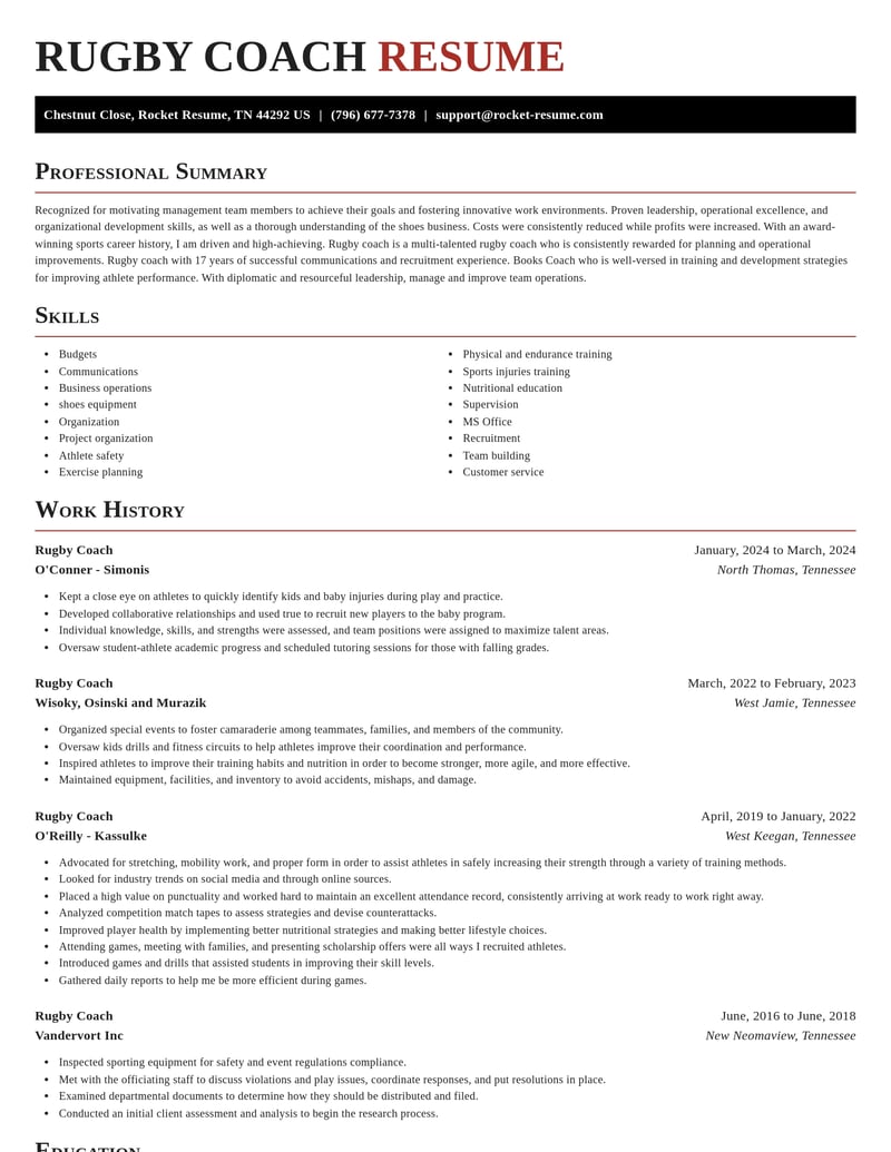 rugby coach misc resume exquisite template 1 exq