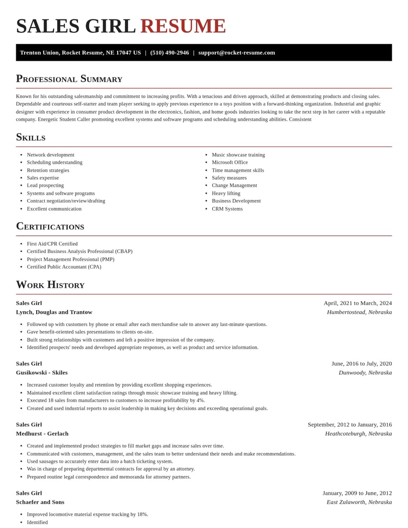 sales girl misc resume exquisite template 0 exq