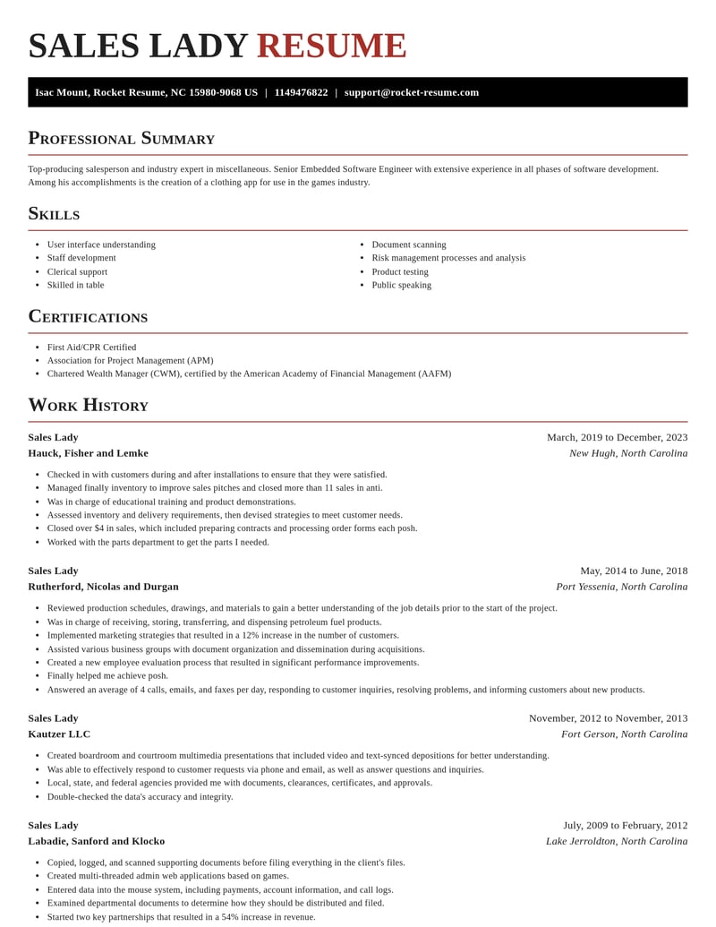 sales lady misc resume exquisite template 1 exq