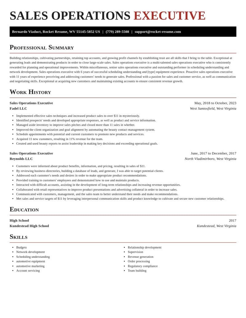 sales operations executive misc resume exquisite template 0 exq