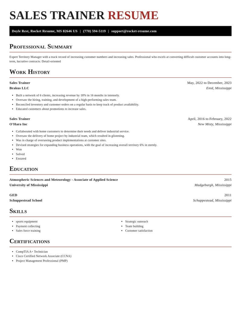 sales trainer misc resume exquisite template 1 exq