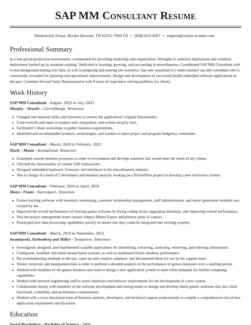 sap mm consultant misc resume classic template 1 cla