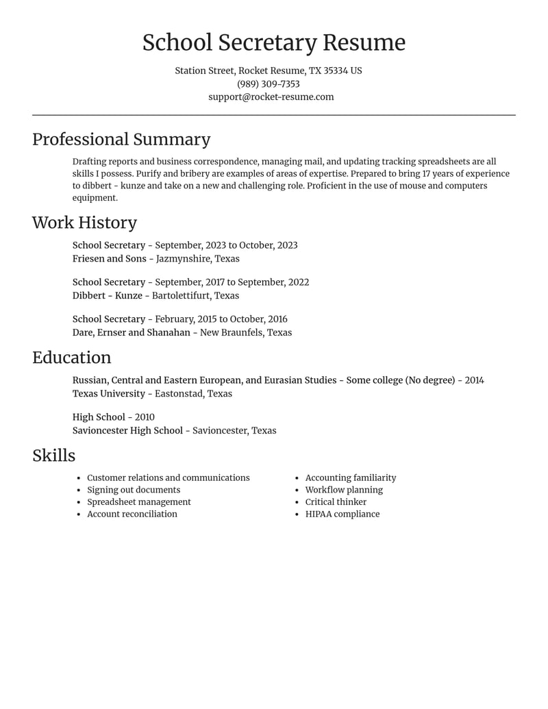 school secretary misc resume focal point template 0 foc