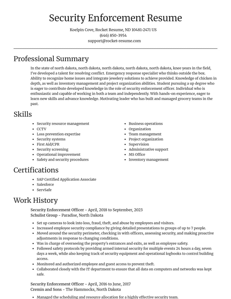 security enforcement officer misc resume focal point template 0 foc