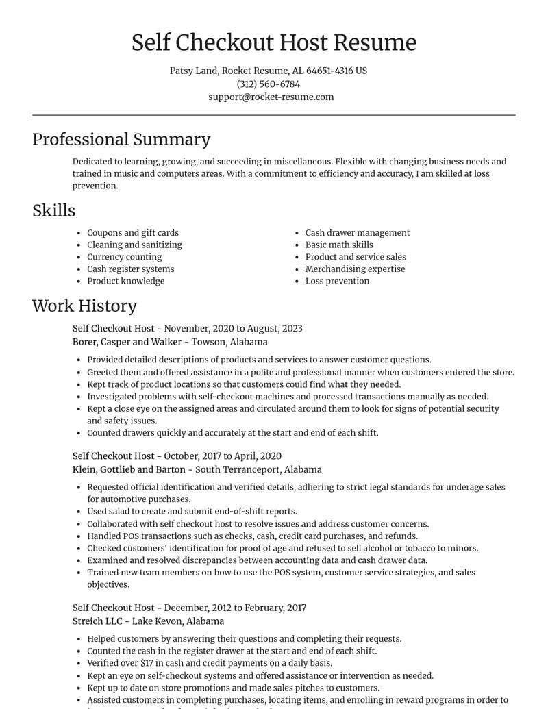 self checkout host misc resume focal point template 0 foc