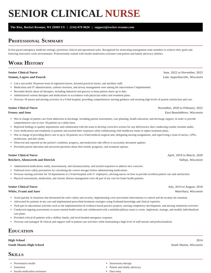 senior clinical nurse misc resume exquisite template 2 exq