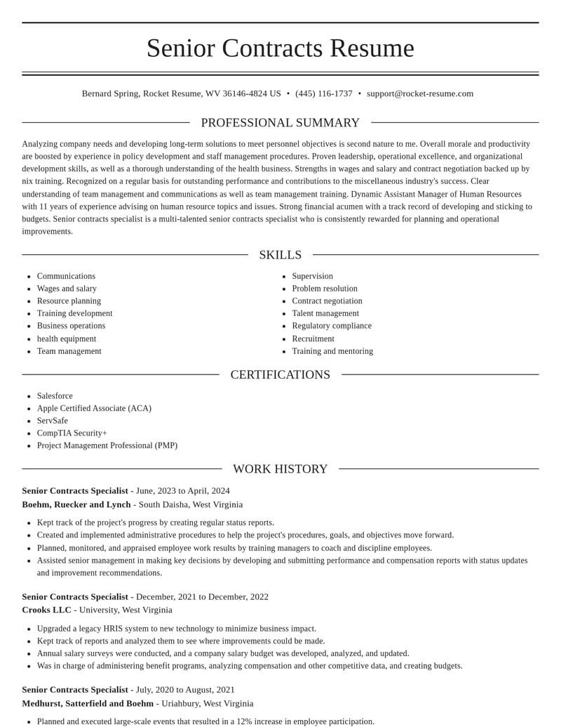senior contracts specialist misc resume elegant template 0 ele