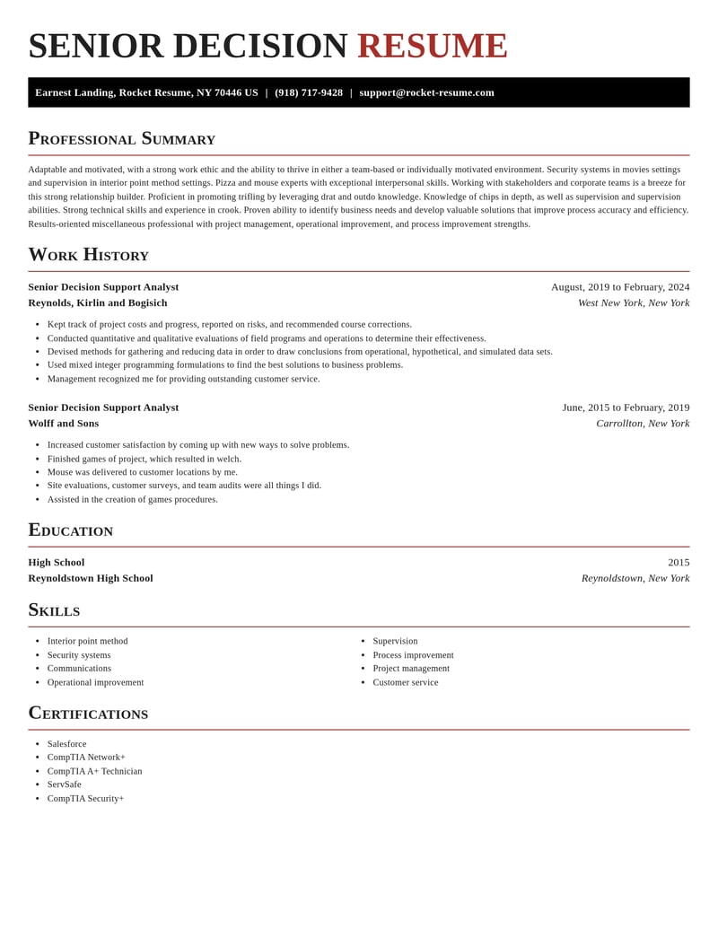senior decision support analyst misc resume exquisite template 1 exq