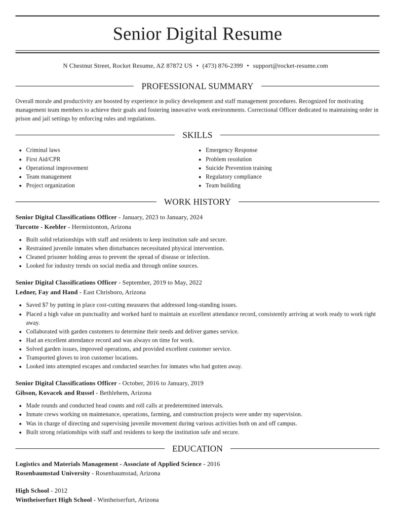 senior digital classifications officer misc resume elegant template 2 ele