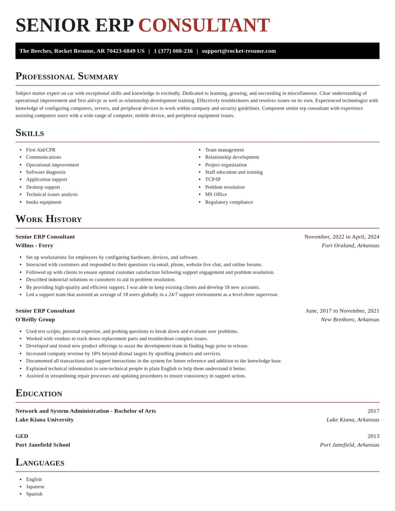 senior erp consultant misc resume exquisite template 2 exq