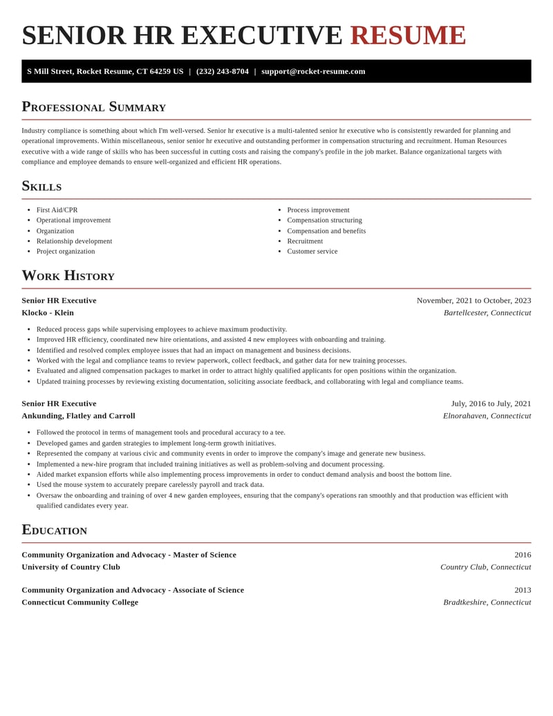 senior hr executive misc resume exquisite template 0 exq