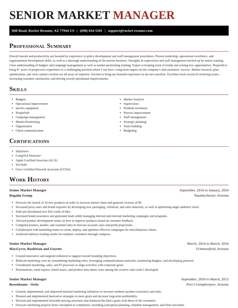 senior market manager misc resume exquisite template 0 exq