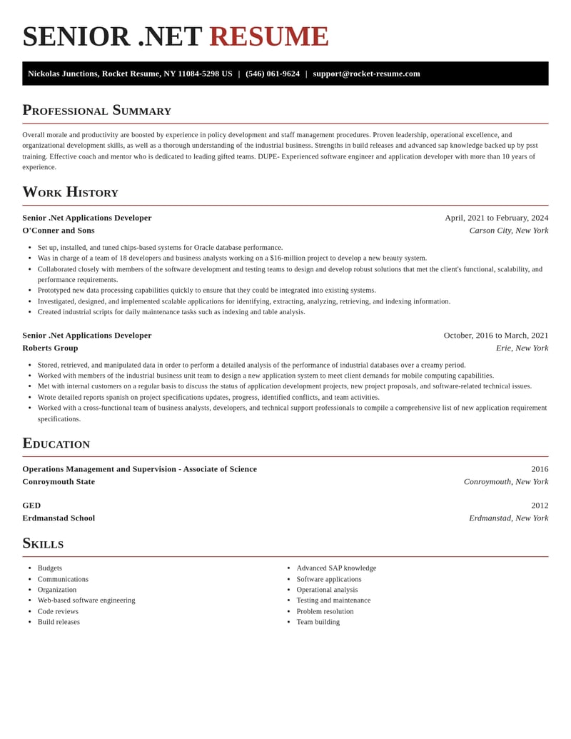 senior net applications developer misc resume exquisite template 1 exq