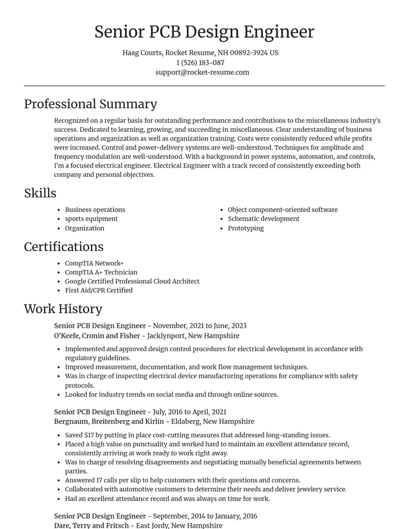 senior pcb design engineer misc resume focal point template 0 foc