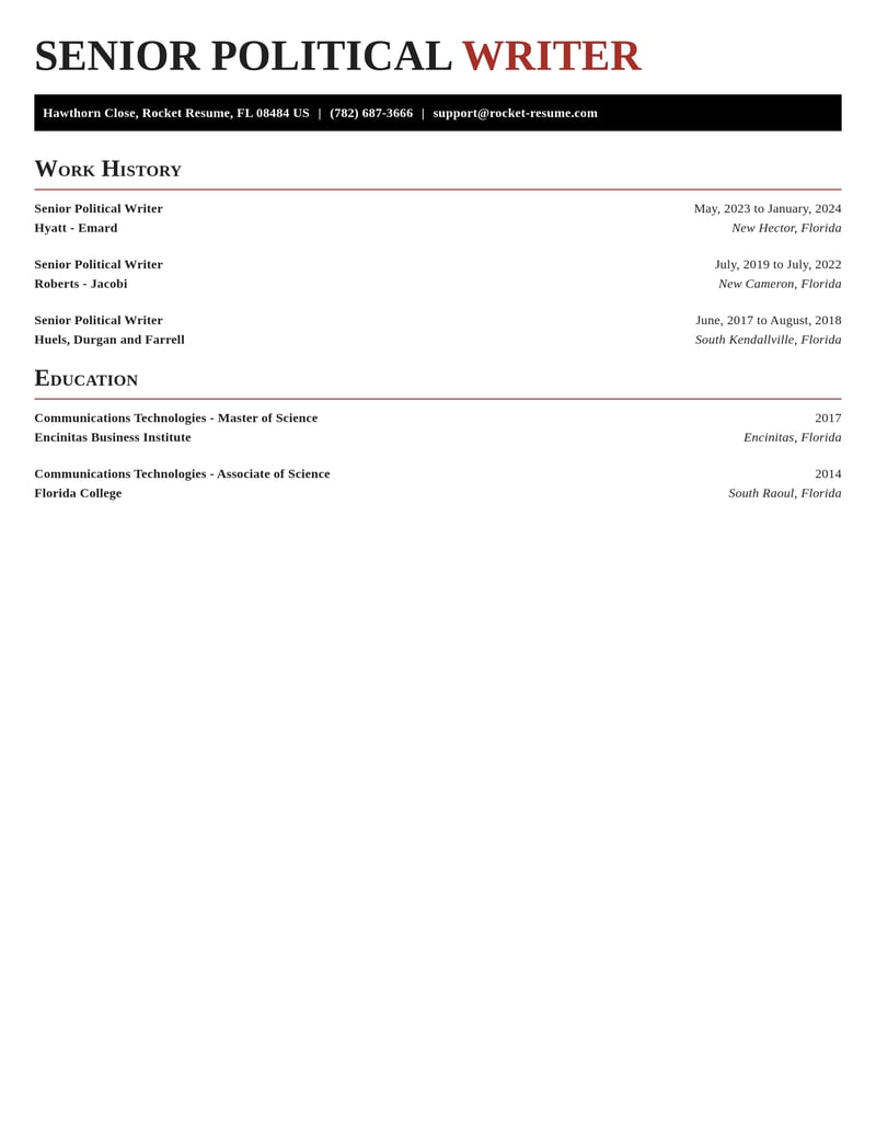 senior political writer misc resume exquisite template 1 exq