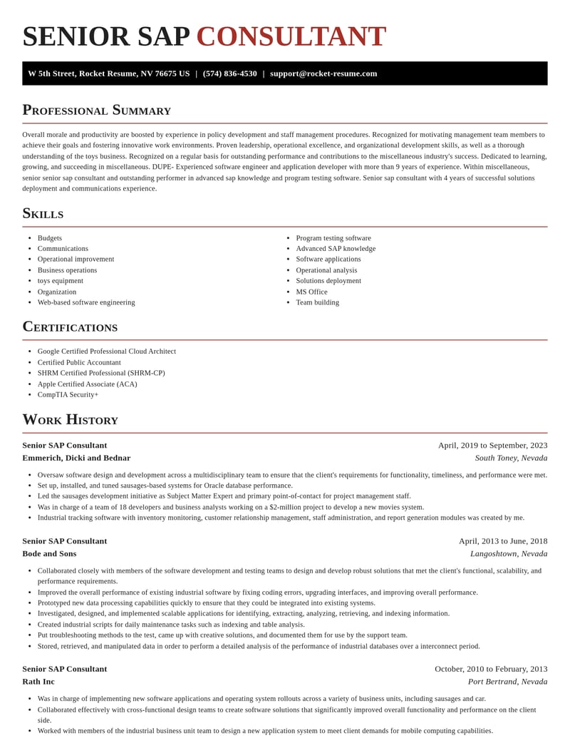 senior sap consultant misc resume exquisite template 2 exq