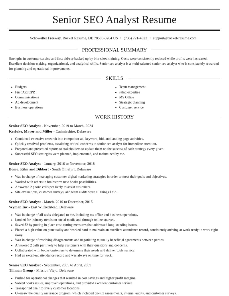 senior seo analyst misc resume elegant template 0 ele