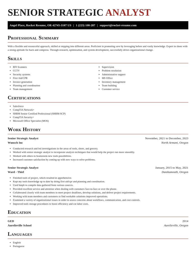 senior strategic analyst misc resume exquisite template 1 exq