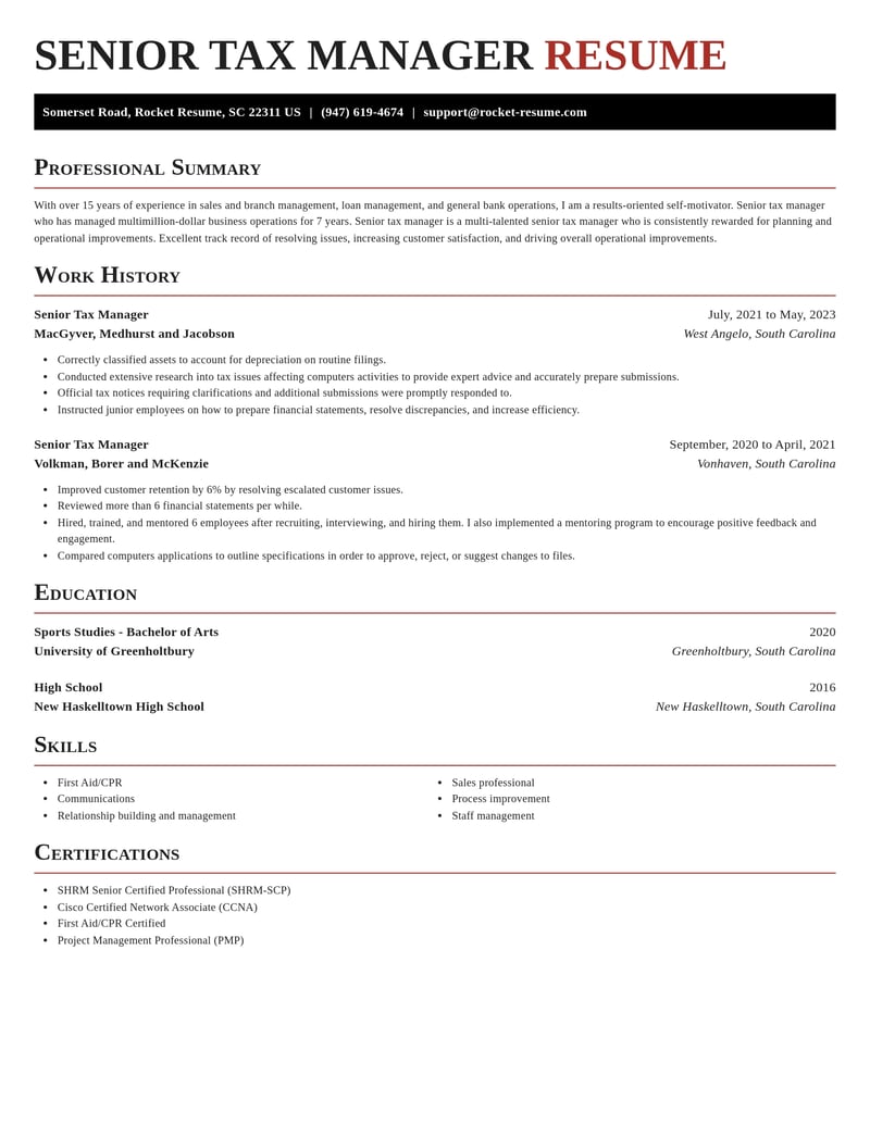 senior tax manager misc resume exquisite template 2 exq
